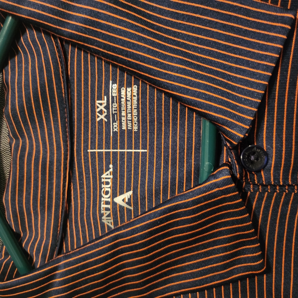 Antigua Men's Navy and Orange Striped Blazer